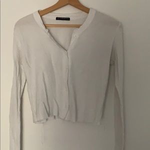 brandy melville crop button down top
